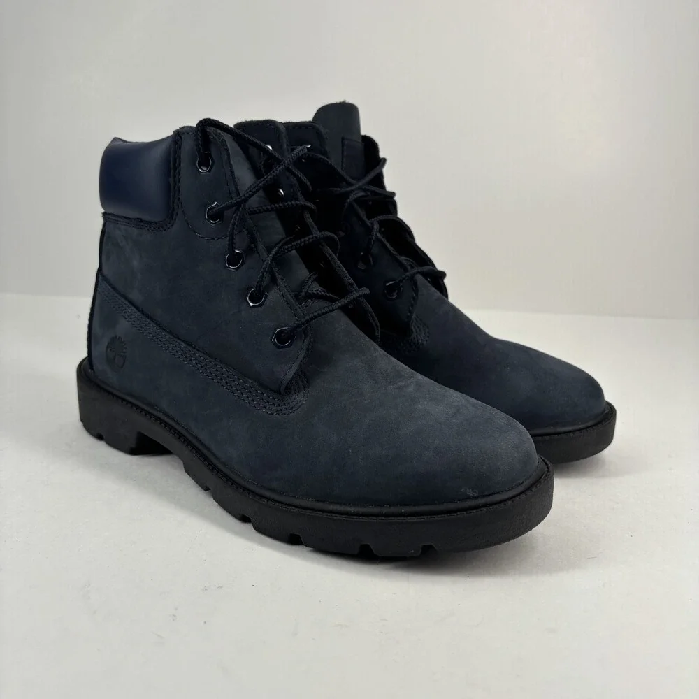 Timberland 6-Inch Youth Boys US 4 Navy Nubuck Waterproof Ankle Hiking Boot A6298